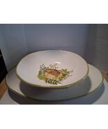 Ceramica Cuore Mushrooms in the Forest 8" Bowl and 13" Oval Platter  - $50.00