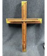 Handcrafted Wooden and brass Crucifix Cross. 9x13.5 Inches signed - £14.09 GBP