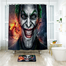 Suicide Squad Joker Shower Curtain Bath Mat Bathroom Waterproof Decorative - £18.37 GBP+