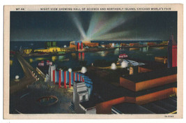 US 1933 A century of Progress VF Post Card &quot;Night View Showing Hall of S... - £1.73 GBP