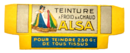 ALSA Cold Dyeing Teinture A Froid French Clothing Dye NOS Box Advertising 1920&#39;s - £16.13 GBP