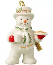 Lenox 2022 Snowman Figurine Ornament Annual Treats Cookies Cocoa Christmas NEW - £91.92 GBP
