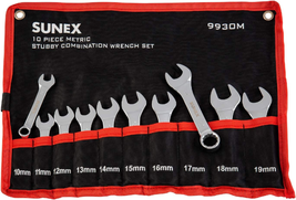 Sunex Tools 9930M Metric Stubby Combination Wrench Set, 10-Piece - £25.71 GBP