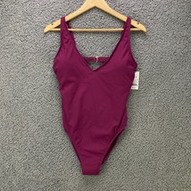 Shade and Shore One Piece Swimsuit Women L 12 Purple Medium Coverage Bra... - £11.84 GBP