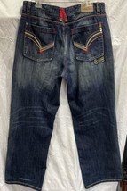 Vintage Coogi Jeans Blue Denim Embroidered Y2K Hip Hop Wide Leg Baggy Me... - $47.51