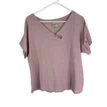 Oh My Gauze 1 Short Dolman Slv Cotton Shirt Pink Keyhole Button Slit Women S/M - £10.54 GBP