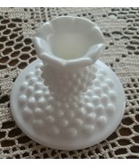 Vintage ~ 3&quot; Candlestick Holder ~ Fenton White Milk Glass Hobnail Design - $22.44