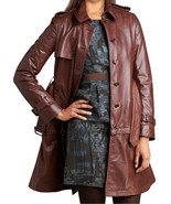 Womens long leather coat, Women trench leather coat, mens leather jacket... - £179.62 GBP