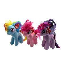 Ty Beanie Babies My Little Pony 7&quot; Plush Rainbow Dash Twilight Pinkie Pie - £18.49 GBP