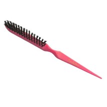 Eva Gabor Vtg Hot Pink Skinny Hair Brush Black Bristles Barbie Look - £21.84 GBP