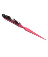 Eva Gabor Vtg Hot Pink Skinny Hair Brush Black Bristles Barbie Look - $38.27 CAD