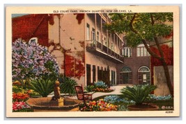 Old Courtyard French Quarter New Orleans Louisiana LA UNP Linen Postcard N24 - $2.92