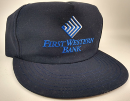 First Western Bank Embroidered Logo Blue Snapback Trucker Hat Cap Made i... - $9.46
