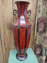 Hosley's Expressions Decorative Burnt Orange Black  Metal Tall Floor Vase 18" - $34.64