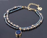 Eode druzy crystal bracelet summer statement 2 strand beads women hematite pulsera thumb155 crop