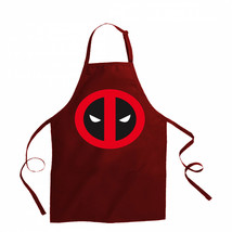 Deadpool Angry Eyes Circle Symbol Cooking Apron Red - £25.96 GBP