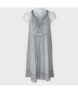 JOIE ASTOR Silk Dress Stone Grey floral boho beaded neckline detail size xs - $53.48 CAD