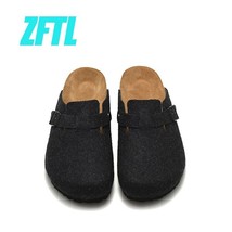 Cork Slippers Leather Round toe slippers Couple slippers Man Outdoor Casual Sand - £151.82 GBP