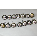 Allison Ceramic Drawer Knob Brass Base Floral Pattern Vintage Hardware L... - $35.63