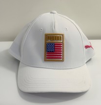 PUMA Baseball Cap USA American Flag Gold Logo Snapback Golf Hat. - $106.07 MXN
