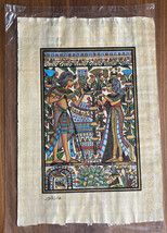 Egyptian Lady And Man Papyrus Art Work Artist Adel Ghabour - £43.26 GBP