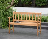 Amazonia Barcelona 2-Seat Patio Bench In Light Brown With A Teak Finish ... - £110.92 GBP