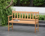 Amazonia Barcelona 2-Seat Patio Bench In Light Brown With A Teak Finish ... - £127.38 GBP