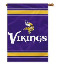 Minnesota Vikings Banner 28x40 House Flag Style 2 Sided CO - $1,073.58 MXN