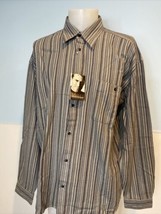 Matinique Men&#39;s James Button Up Striped Woven Shirt XL Grey Multicolored... - £11.20 GBP