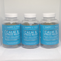 3 X BE HAPPY BE YOU Calm &amp; Stress Relief Gummies Dietary Supplement ashw... - $69.00