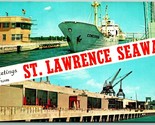Double Vue Drapeau Voeux St Lawrence Seaway New York Ny Chrome Carte Pos... - £8.99 GBP