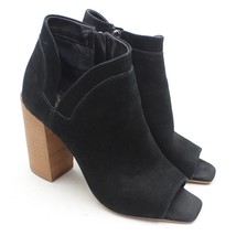 VINCE CAMUTO Fedrilla Womens Size 7 Black Suede Leather Peep Toe Booties Boots - £19.56 GBP