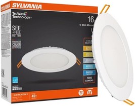 Canless Recessed LED Downlight 6&#39;&#39; 16W 120V, White - SYLVANIA 62389 TruWave - $28.70