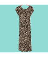 Perceptions New York Womens 8 Cap Sleeve Maxi Dress Gold Chain Pattern B... - £19.65 GBP