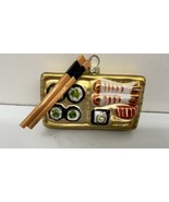 Raz Imports Blown Glass Christmas Ornament - Sushi Bento Box w/ Chopsticks - $16.79