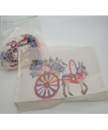 Vtg Wonder art Needlepoint Kit Donkey Serenade Cart Flowers 9&quot;X12&quot; Color... - $26.86 CAD