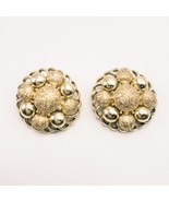 Vintage Coro Gold-Tone Round Cluster Clip Earrings 1” Smooth &amp; Textured ... - $293.01 MXN