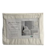 London Kaye Twin Sheet Set White Cotton Green Mushroom Embroidered 70s R... - $45.46