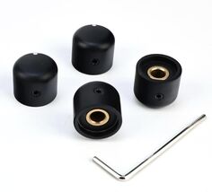 4 Pcs Ebony Electric Guitar Volume Tone Knobs with 6mm（15/64"）Brass Hole... - $17.49