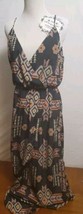 MAHINA Black Geometric Print Sleeveless Crepe Long Maxi Dress Size Small  - $23.33