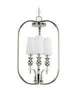 Polished Nickel Finish Hanging Foyer Pendant Modern Contemporary Fixture... - £75.76 GBP