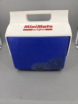Vintage 90&#39;s Mini Mate Cooler By Igloo Made In USA Retro Blue White - $10.45