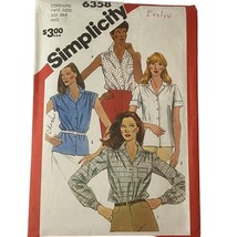1983 Simplicity 6358 Misses Shirts 6 - 8 Cotton Broadcloth Chambray Silk - $9.87