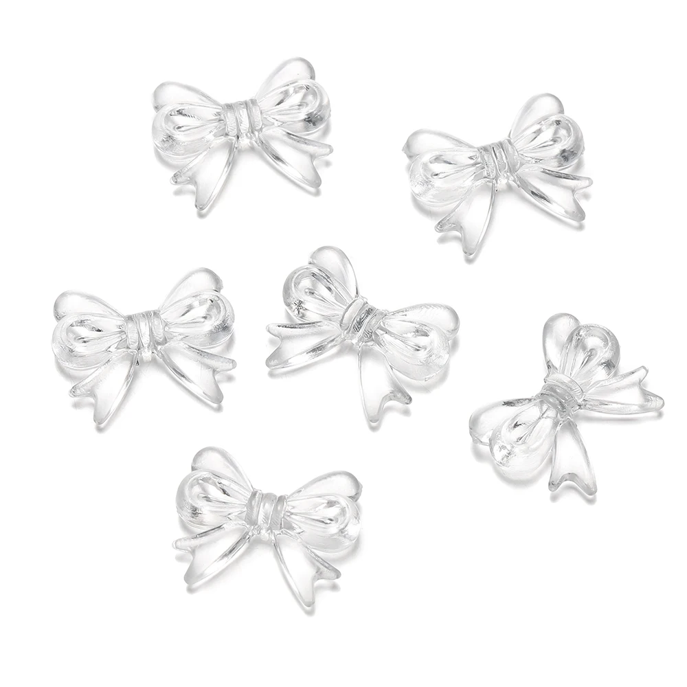30Pcs/Lot 14x18mm Bowknot Transparent Bow Spacer Beads Earrings -Clear w... - $1.72