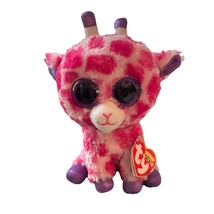 NWT Ty Beanie Boos Twigs the Pink Giraffe 6" Purple Glitter Eyes 2014 - $10.55