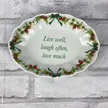 Spode 2008 Holidays Live Laugh Love Trinket Dish 6&quot; x 4&quot;  Christmas - £14.51 GBP