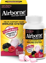 Airborne Vitamin C 1000mg (per serving) - Very Berry Chewable Tablets (32 count  - £17.57 GBP