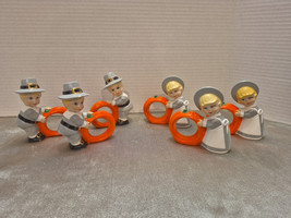 Vintage Duncan Enterprises 1981 Ceramic Pilgrims Napkin Rings Holders Set Of 6 - $24.14