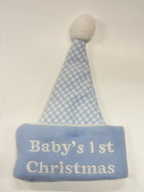 BABY BLUE &amp; WHITE &quot;BABY&#39;S FIRST CHRISTMAS&quot; CHILDREN&#39;S HAT HOLIDAY ACCESSORY - £5.39 GBP