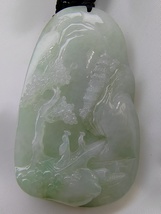 Icy Ice White 100% Natural Burma Jadeite Jade Landscapes Pendant # 268 carat # - £1,278.96 GBP